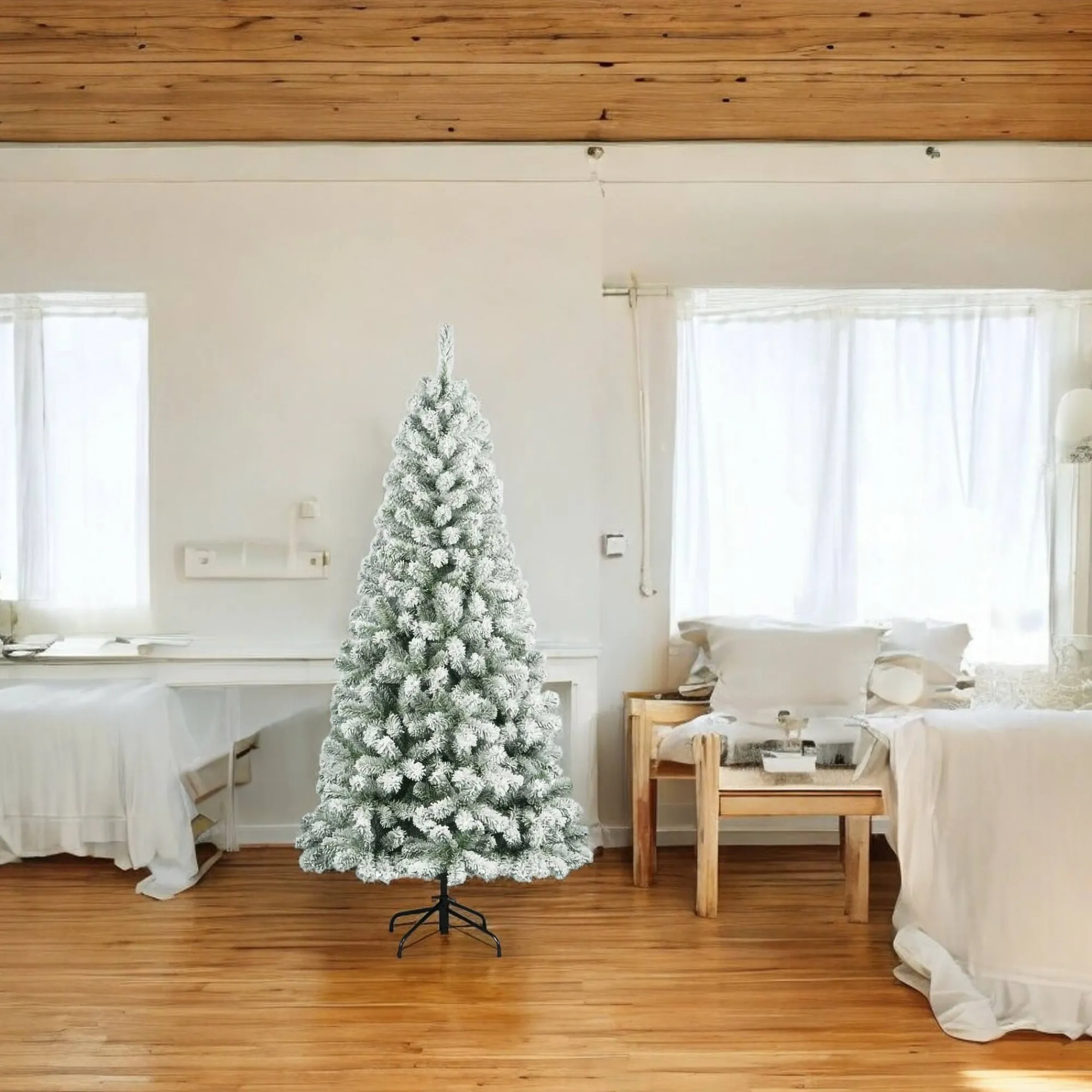 Albero di Natale floccato in PVC, h150 cm<Dmora Shop