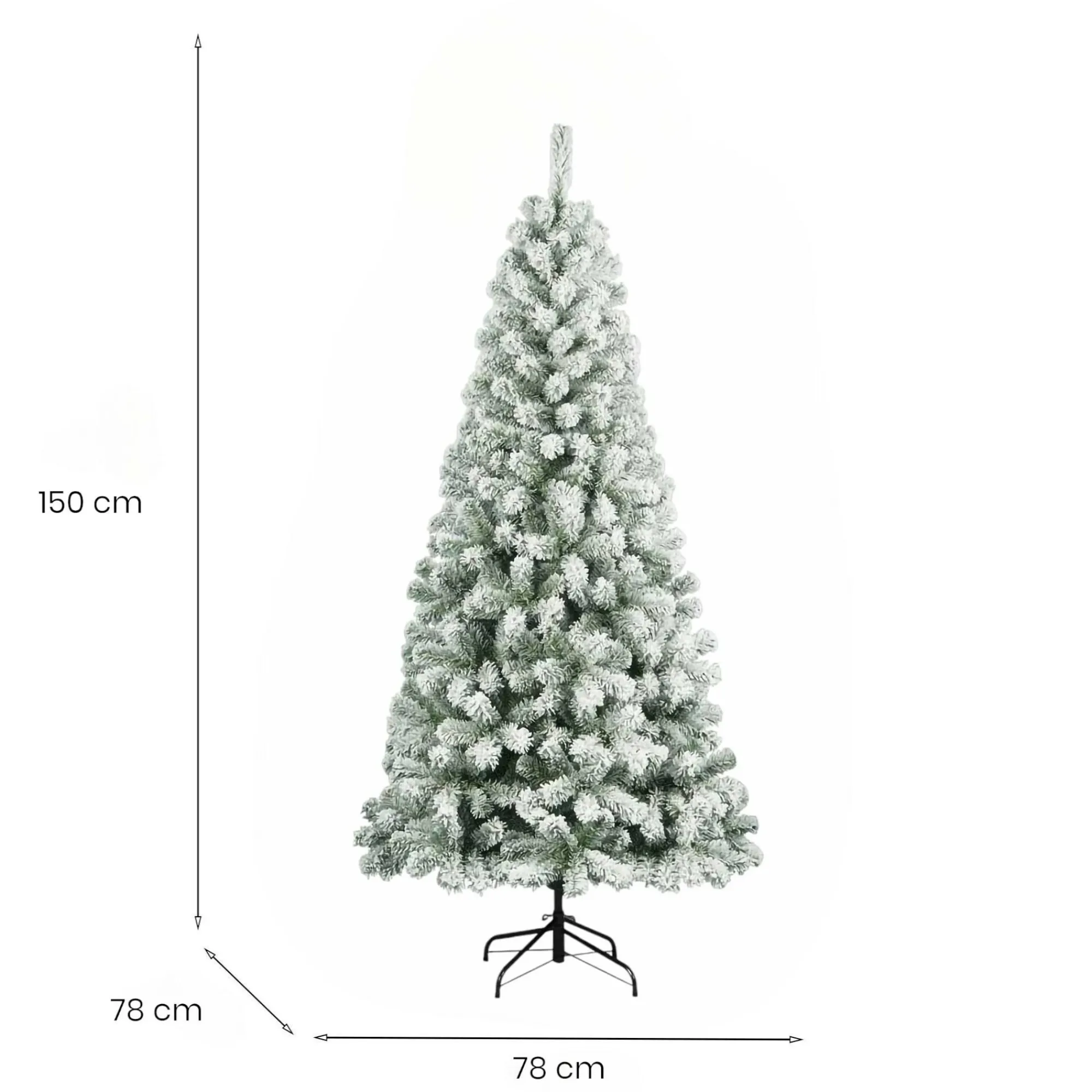 Albero di Natale floccato in PVC, h150 cm<Dmora Shop