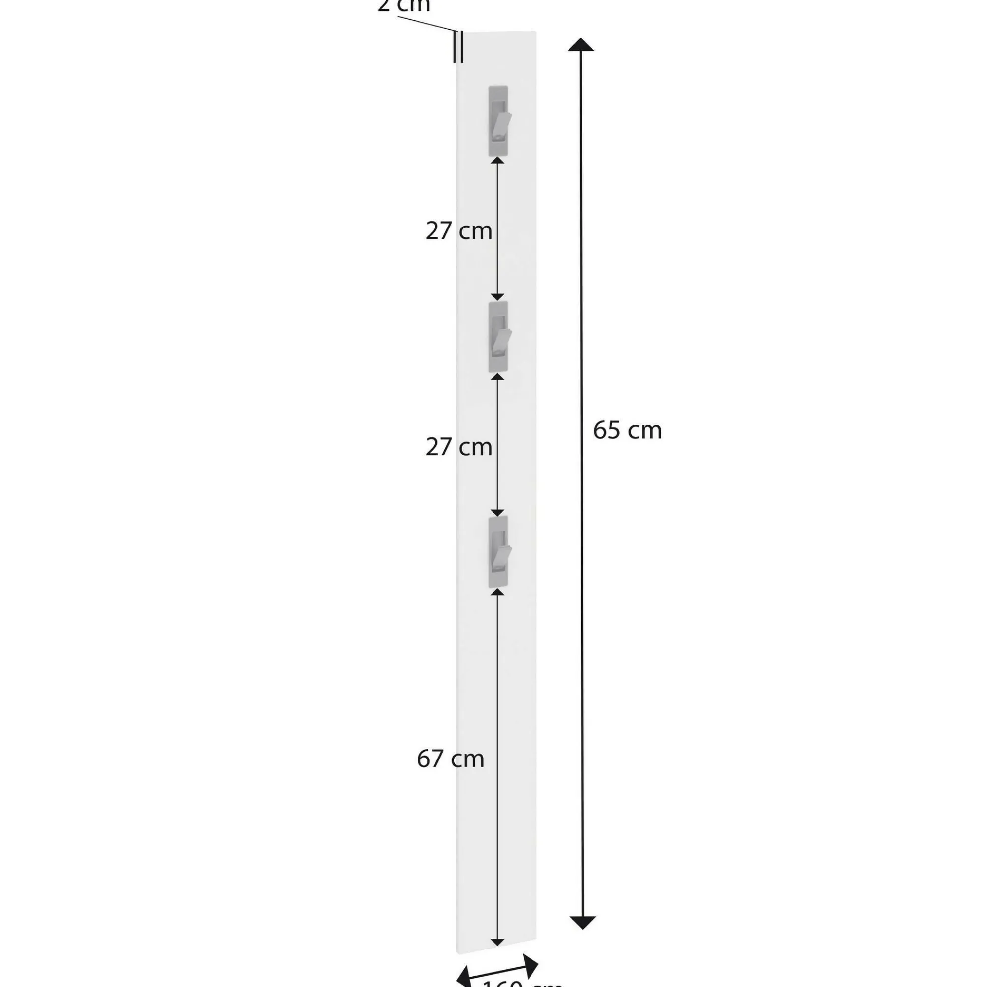 Appendiabiti Ascrea, 15x2h170 cm, Grigio e Antracite<Dmora Outlet