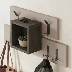 Appendiabiti Jimena, 68x15 h32 cm, Marrone e Beige<Dmora Best