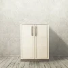 Armadio da esterno Acira, Beige e Marrone, 70x39h86 cm Finitura quadri<Dmora Outlet