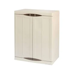 Armadio da esterno Acira, Beige e Marrone, 70x47h91 cm Finitura elegante<Dmora Flash Sale