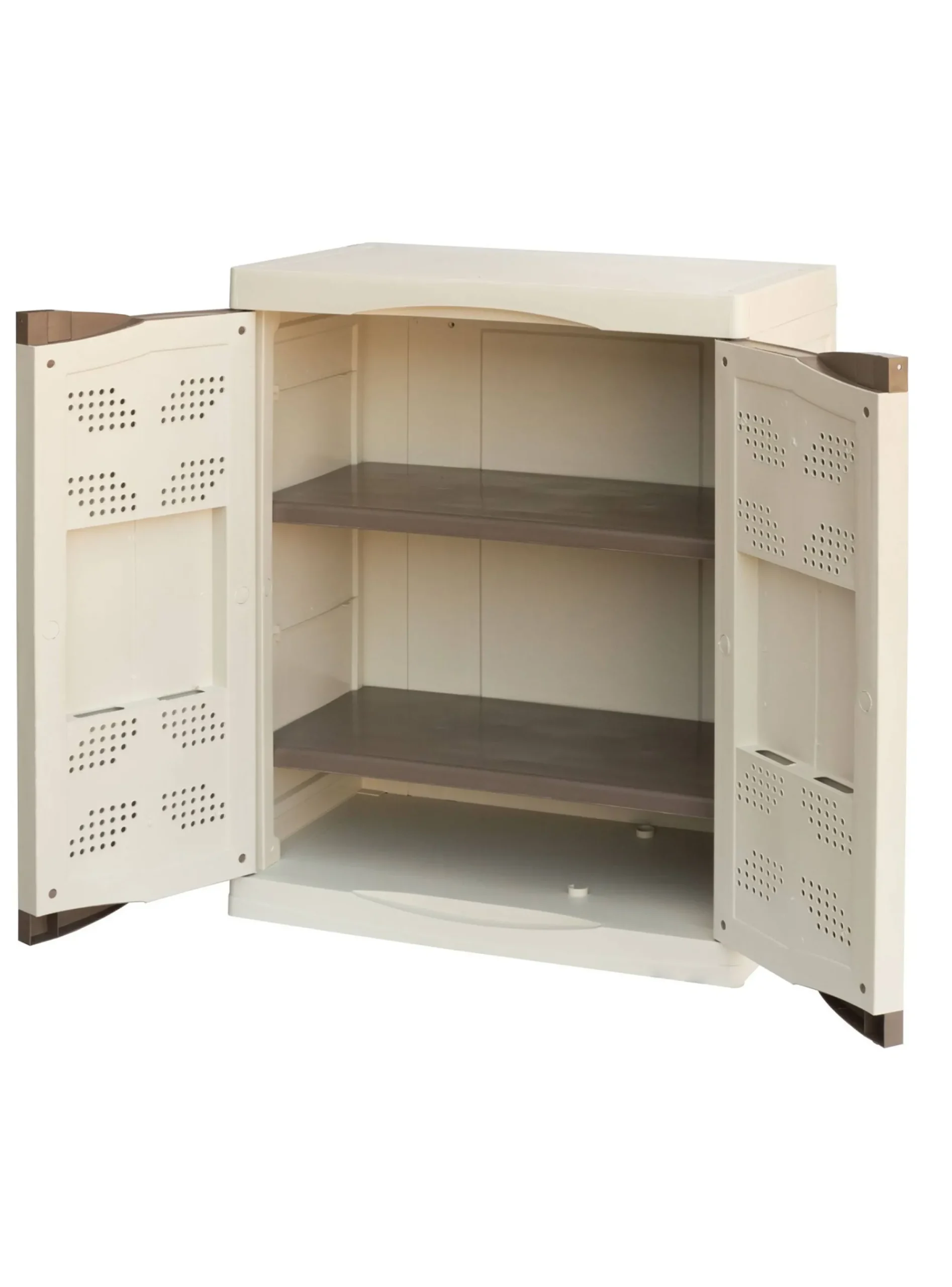 Armadio da esterno Acira, Beige e Marrone, 70x47h91 cm Finitura elegante<Dmora Flash Sale