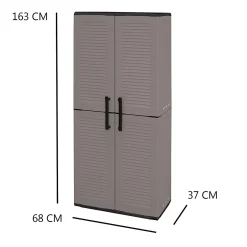 Armadio da esterno Akina, Grigio e Nero, Finitura righe<Dmora Outlet