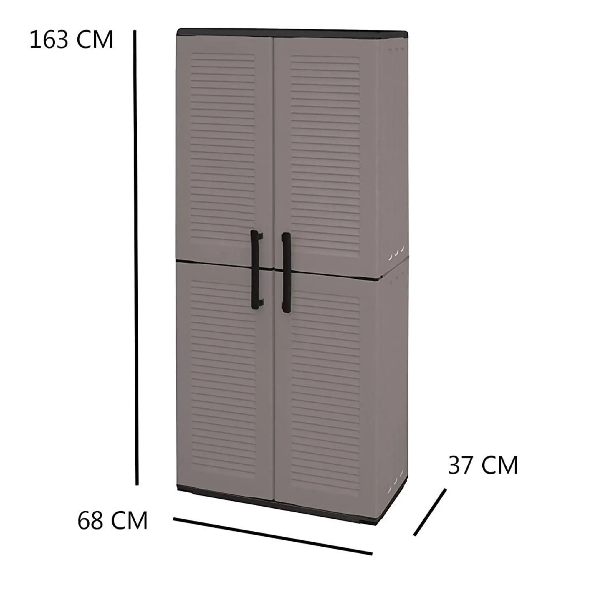 Armadio da esterno Akina, Grigio e Nero, Finitura righe<Dmora Outlet