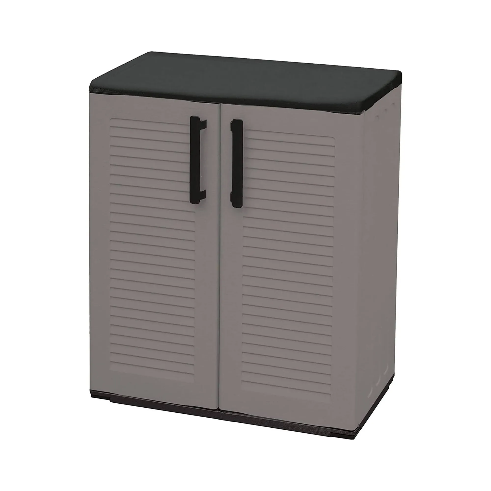 Armadio da esterno Amordel, Grigio e Nero, 68x37h84 cm Finitura righe<Dmora Clearance