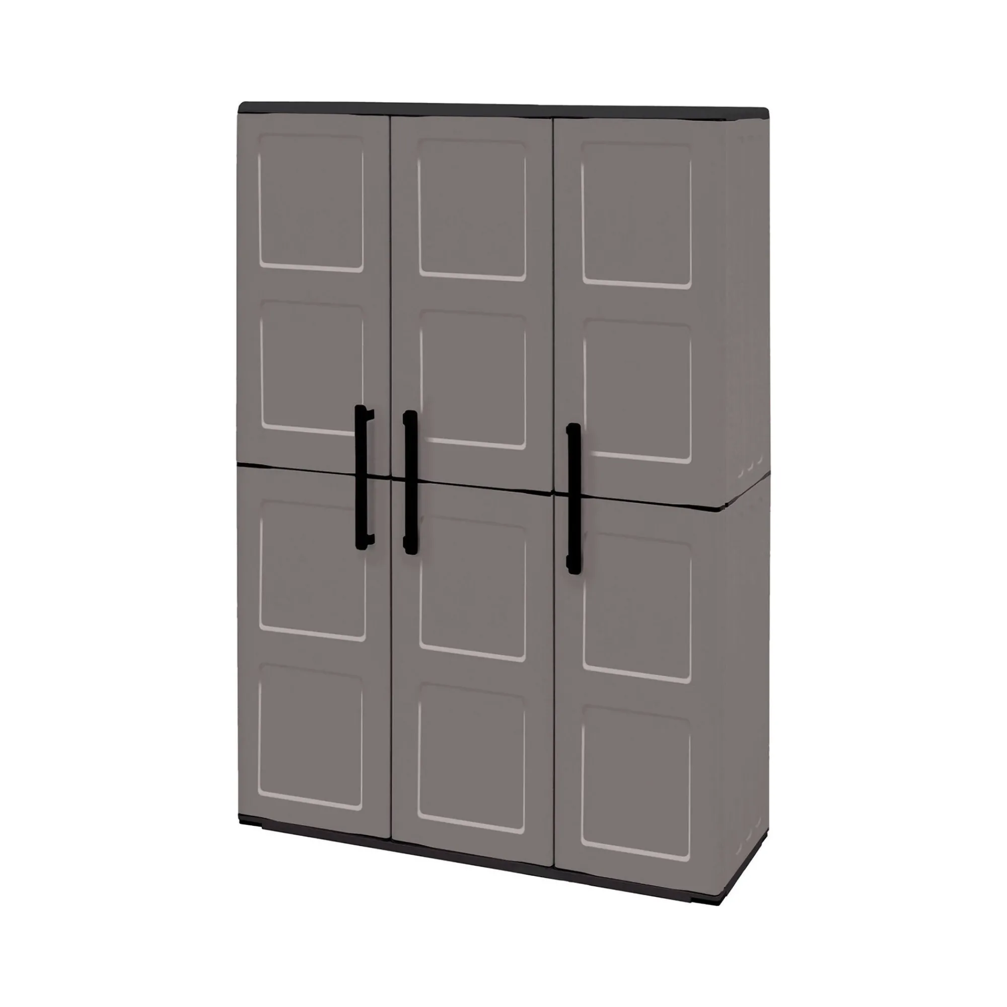 Armadio da esterno Amordel, Grigio e Nero, 102x37h163 cm Finitura quadri<Dmora Cheap