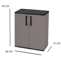 Armadio da esterno Amordel, Grigio e Nero, 68x37h84 cm Finitura righe<Dmora Clearance