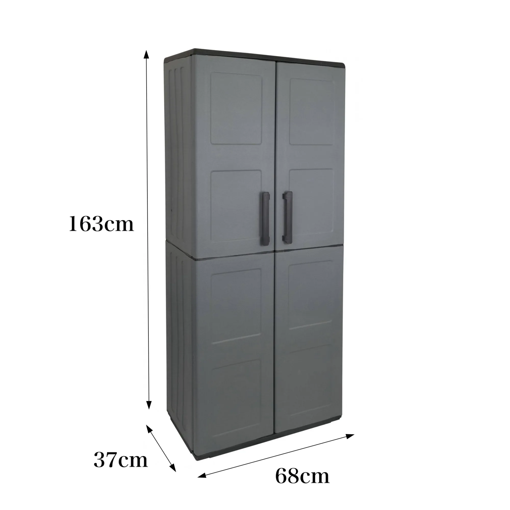 Armadio da esterno Arabel, Grigio e Nero, Finitura quadri<Dmora Cheap