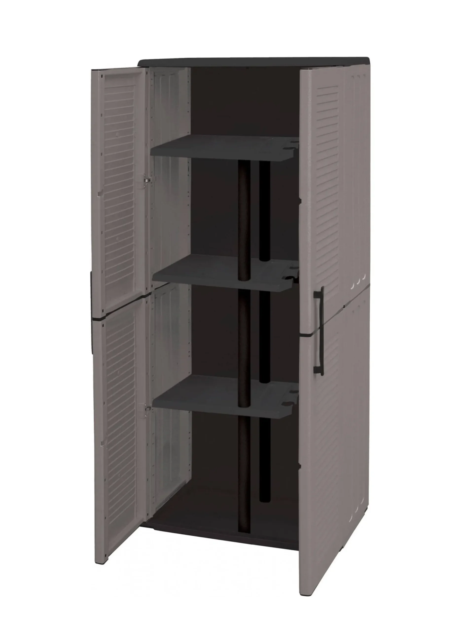 Armadio da esterno Arabel, Grigio e Nero, Finitura righe<Dmora Best Sale