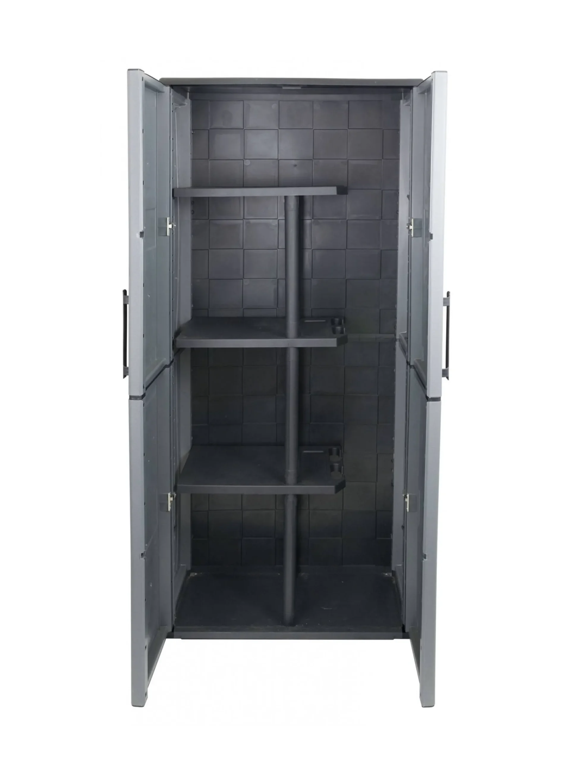 Armadio da esterno Arabel, Grigio e Nero, Finitura quadri<Dmora Cheap