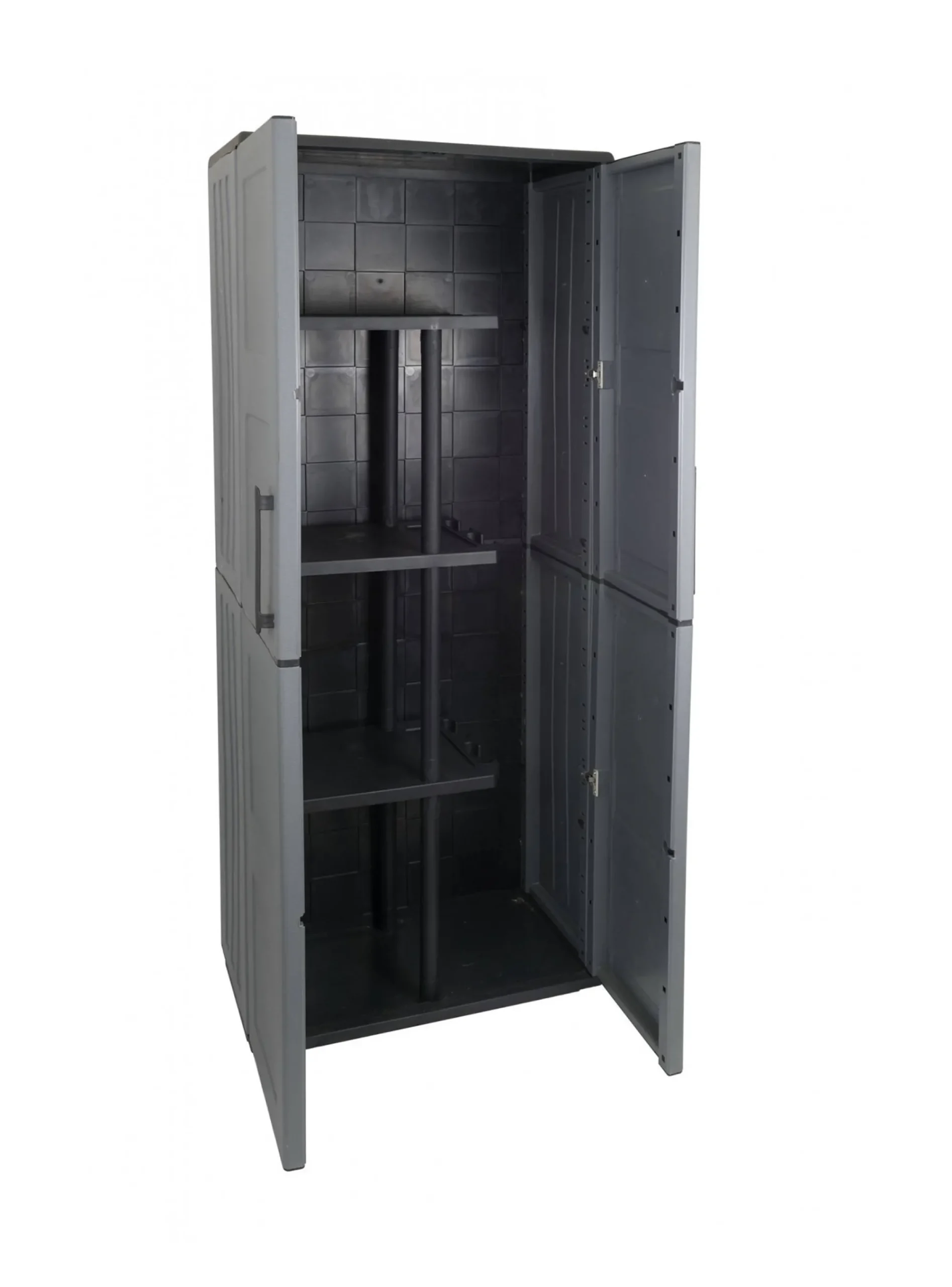 Armadio da esterno Arabel, Grigio e Nero, Finitura quadri<Dmora Cheap
