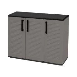 Armadio da esterno Aranka, Grigio e Nero, Finitura righe<Dmora Sale