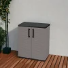 Armadio da esterno Arisa, 68x37h84 cm, Grigio e Nero Finitura righe<Dmora Best