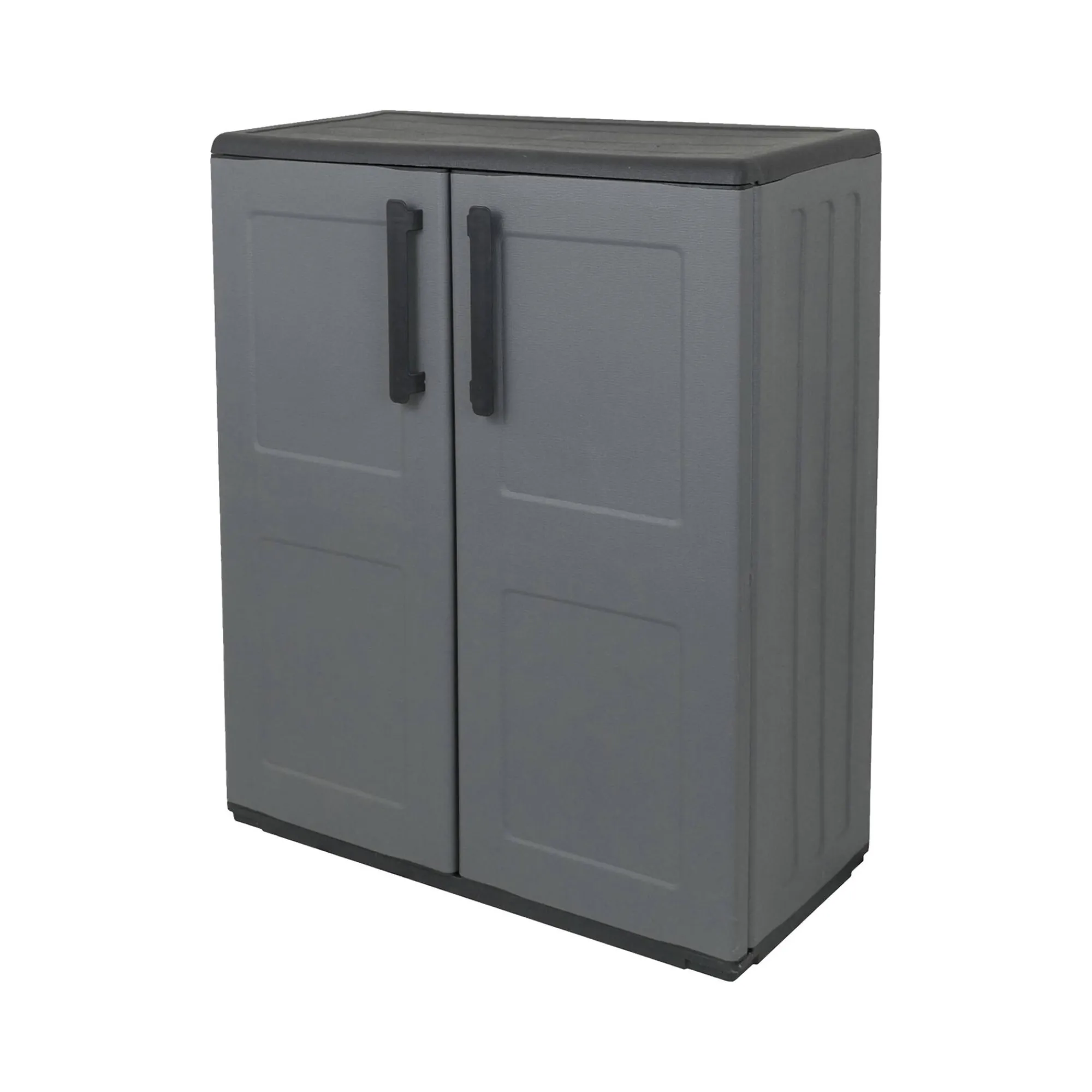 Armadio da esterno Arisa, 68x37h84 cm, Grigio e Nero Finitura quadri<Dmora Best