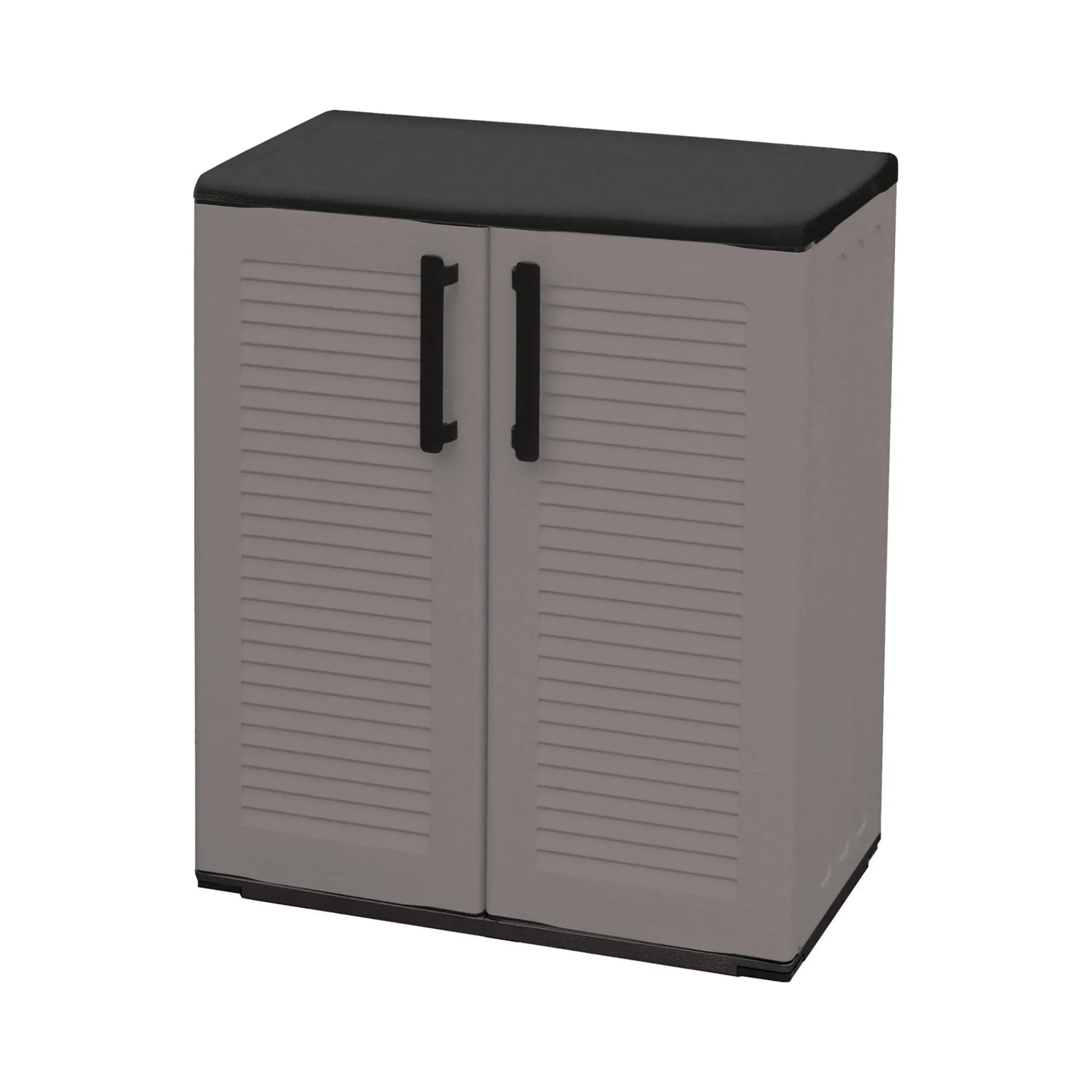Armadio da esterno Arisa, 68x37h84 cm, Grigio e Nero Finitura righe<Dmora Best