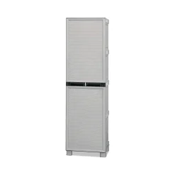 Armadio da esterno Gervasia, 50x39h172 cm, Grigio chiaro e Nero<Dmora Clearance