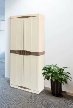 Armadio da esterno Ipno, Beige e Marrone, Finitura elegante<Dmora Outlet