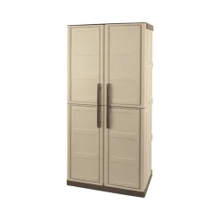 Armadio da esterno Ipno, Beige e Marrone, Finitura quadri<Dmora Outlet