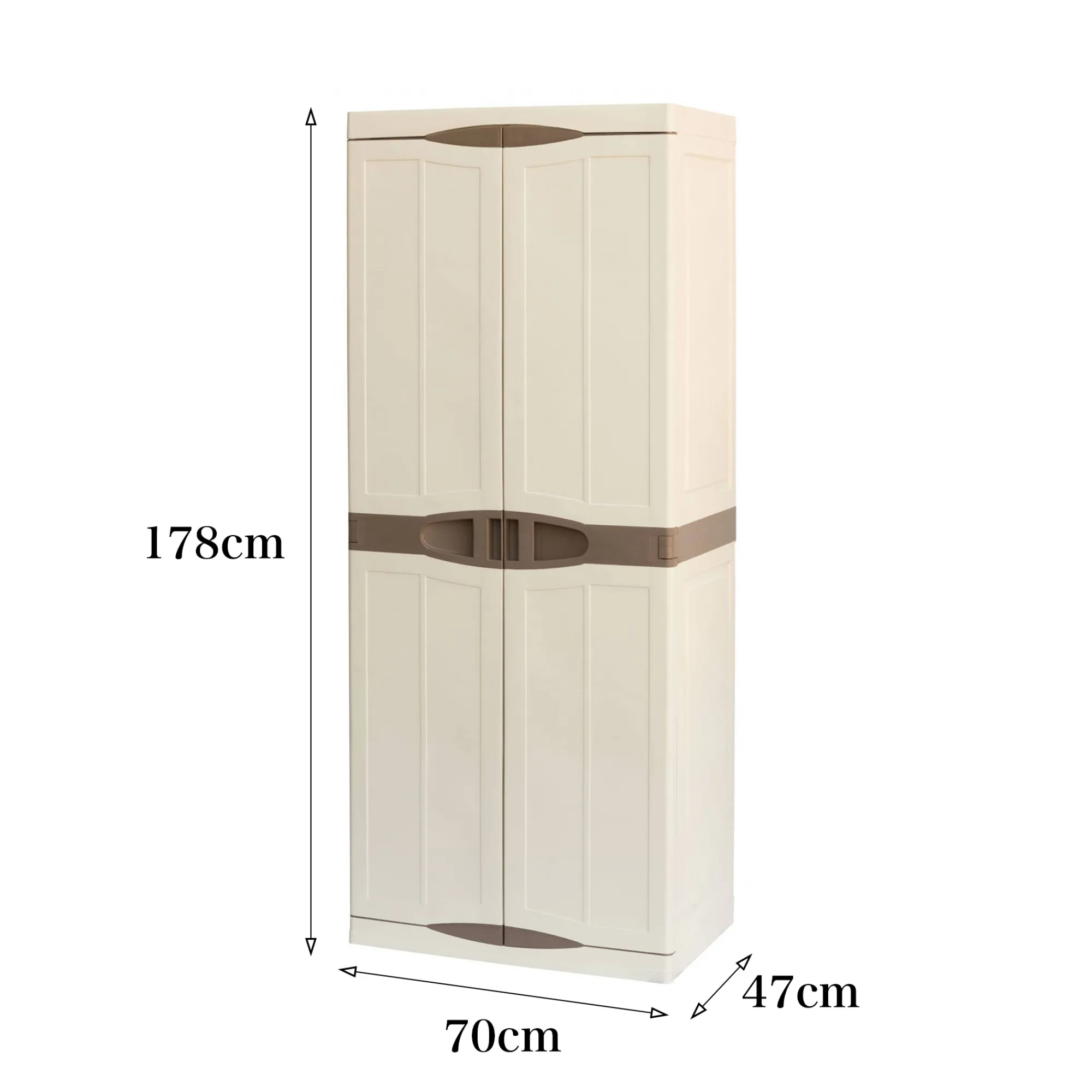 Armadio da esterno Ipno, Beige e Marrone, Finitura elegante<Dmora Outlet