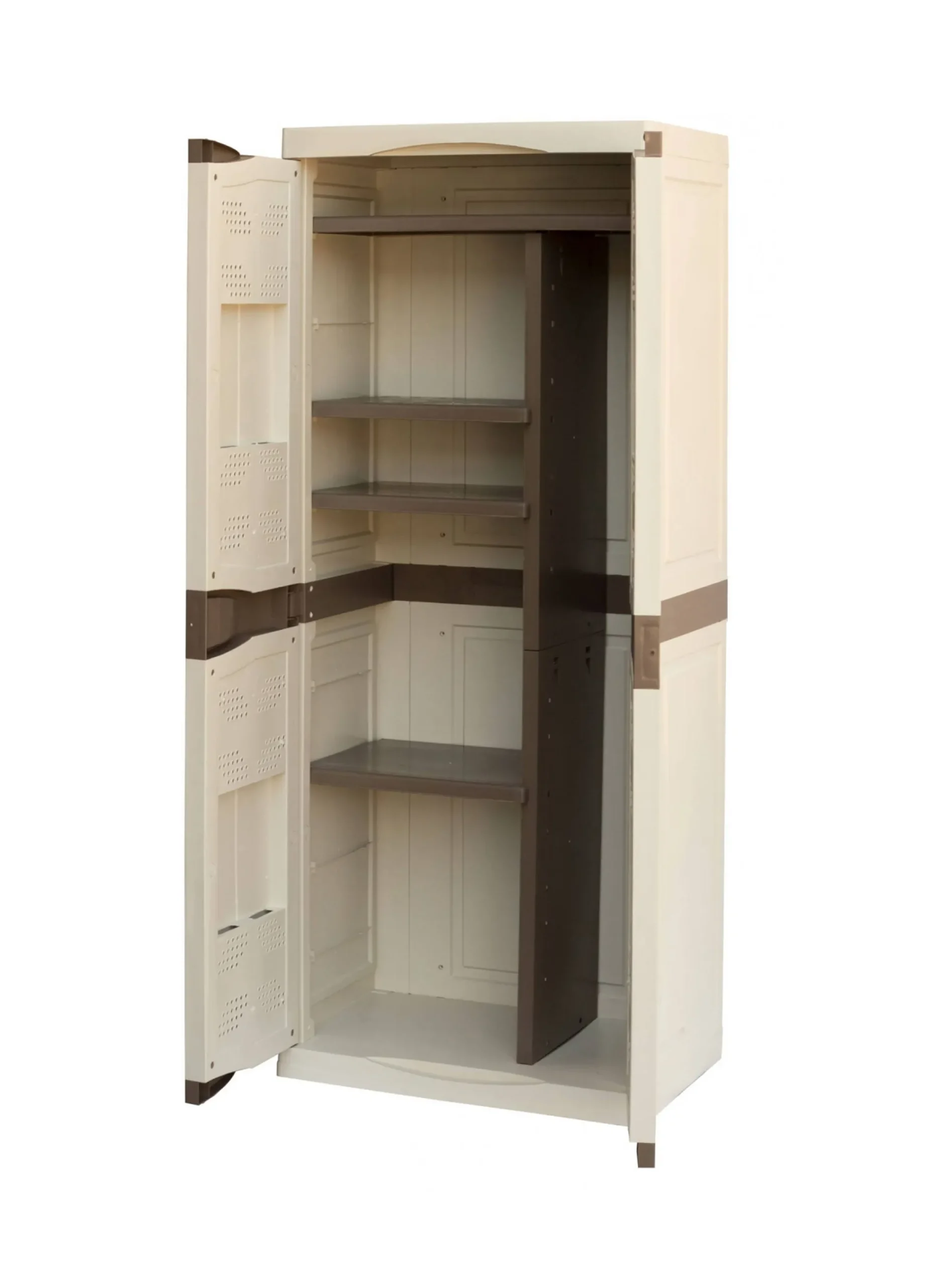 Armadio da esterno Ipno, Beige e Marrone, Finitura elegante<Dmora Outlet
