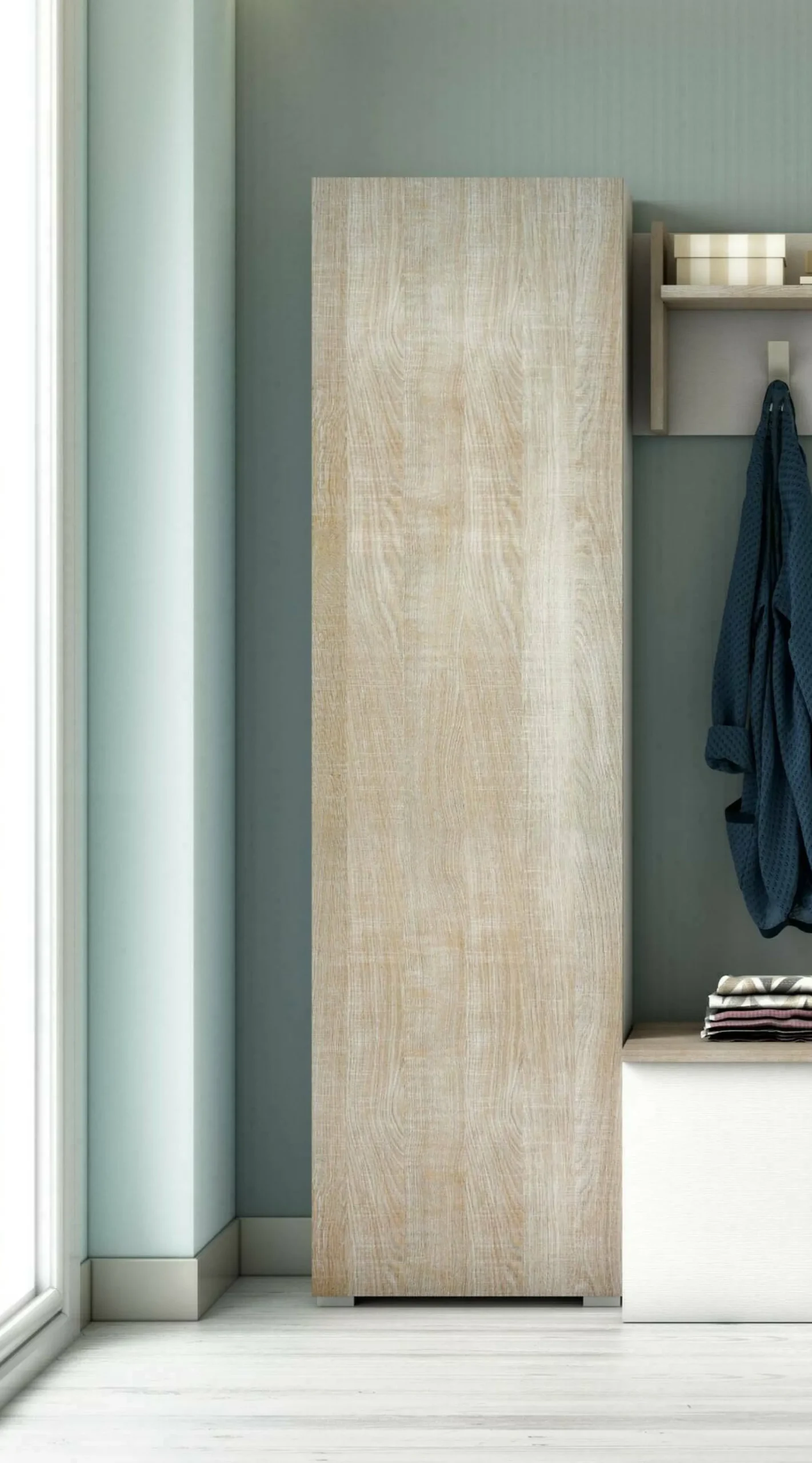 Armadio multiuso 1 anta Abuela, 50x30h182 cm, Rovere<Dmora Store