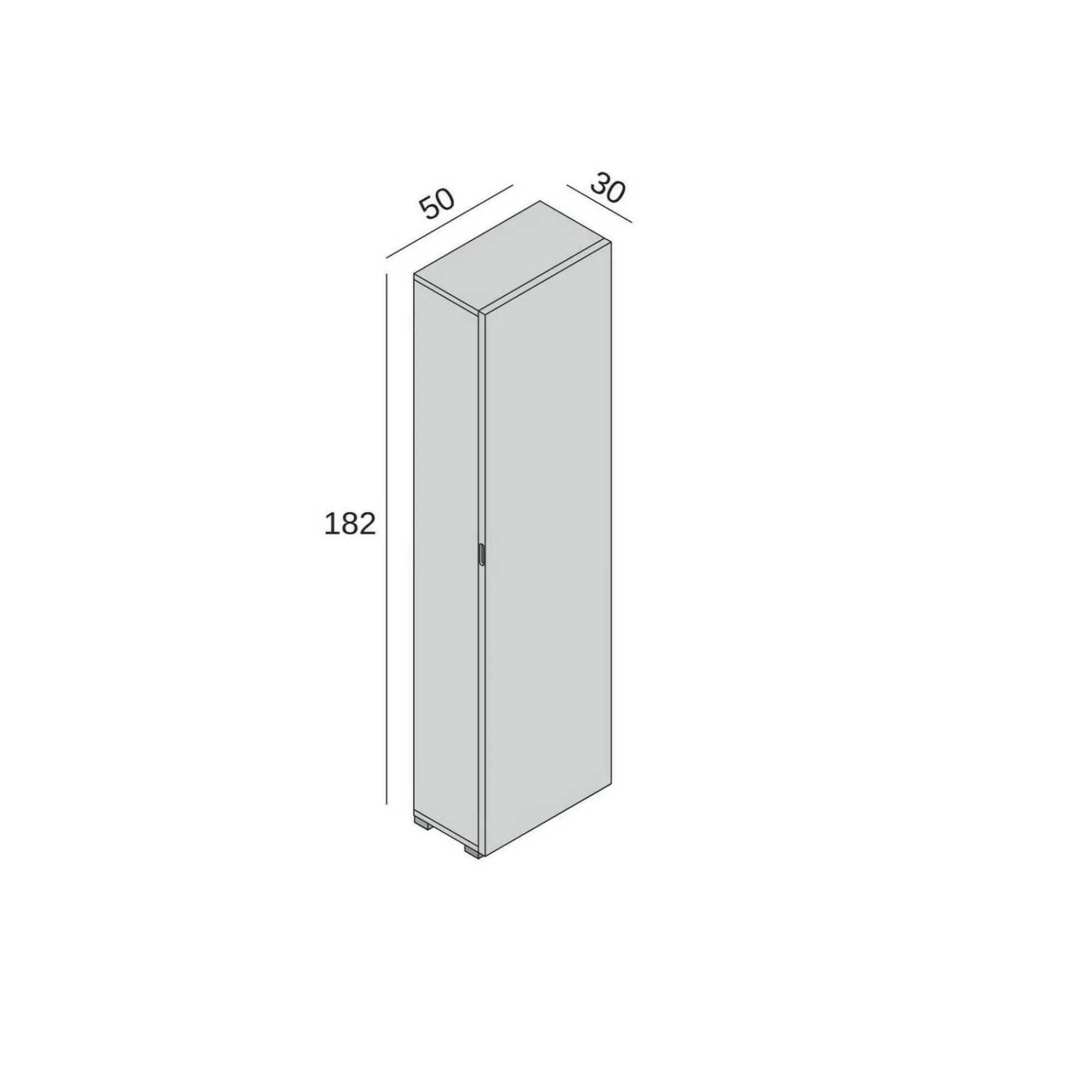 Armadio multiuso 1 anta Abuela, 50x30h182 cm, Rovere<Dmora Store