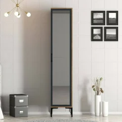 Armadio multiuso 1 anta Asfodelo, 40x201h48 cm, Noce e Antracite<Dmora Best