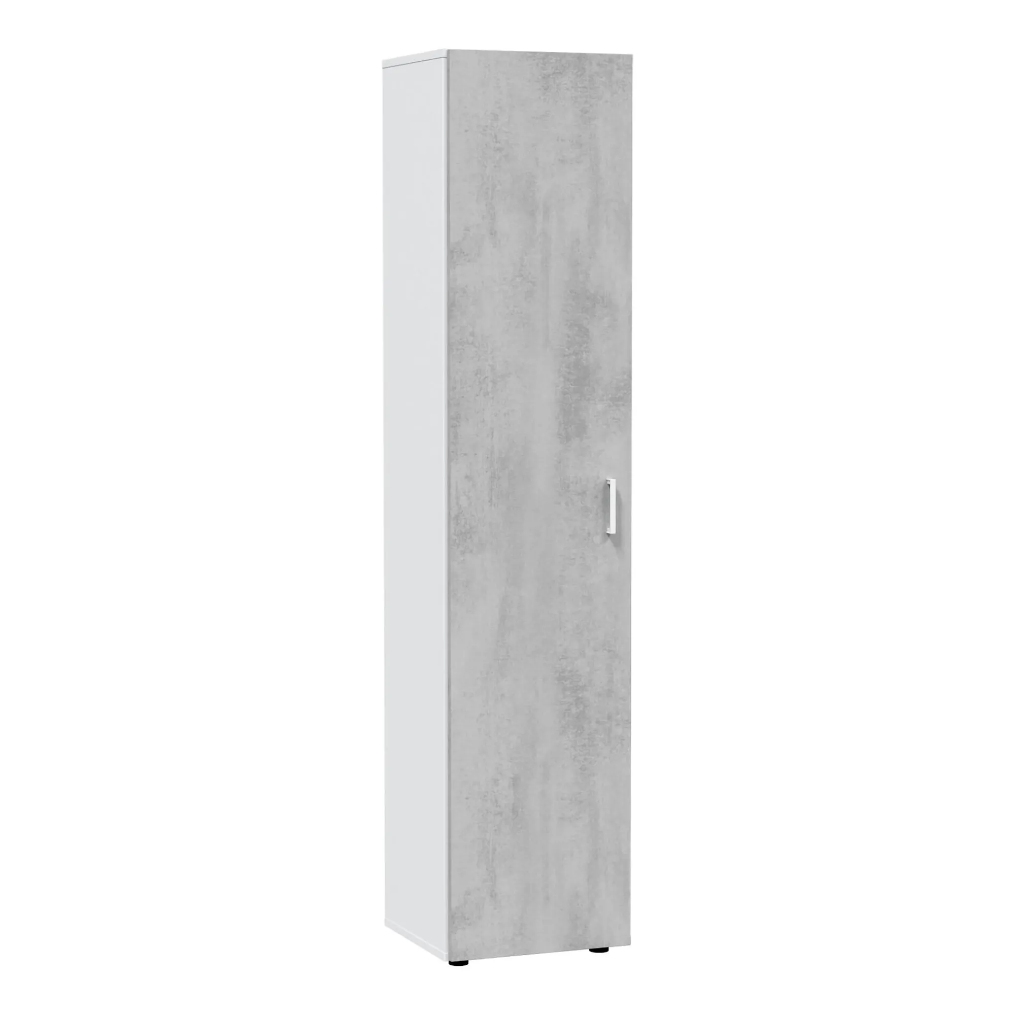 Armadio multiuso 1 anta Avlis, 41x37h182 cm, Cemento e Bianco<Dmora Outlet
