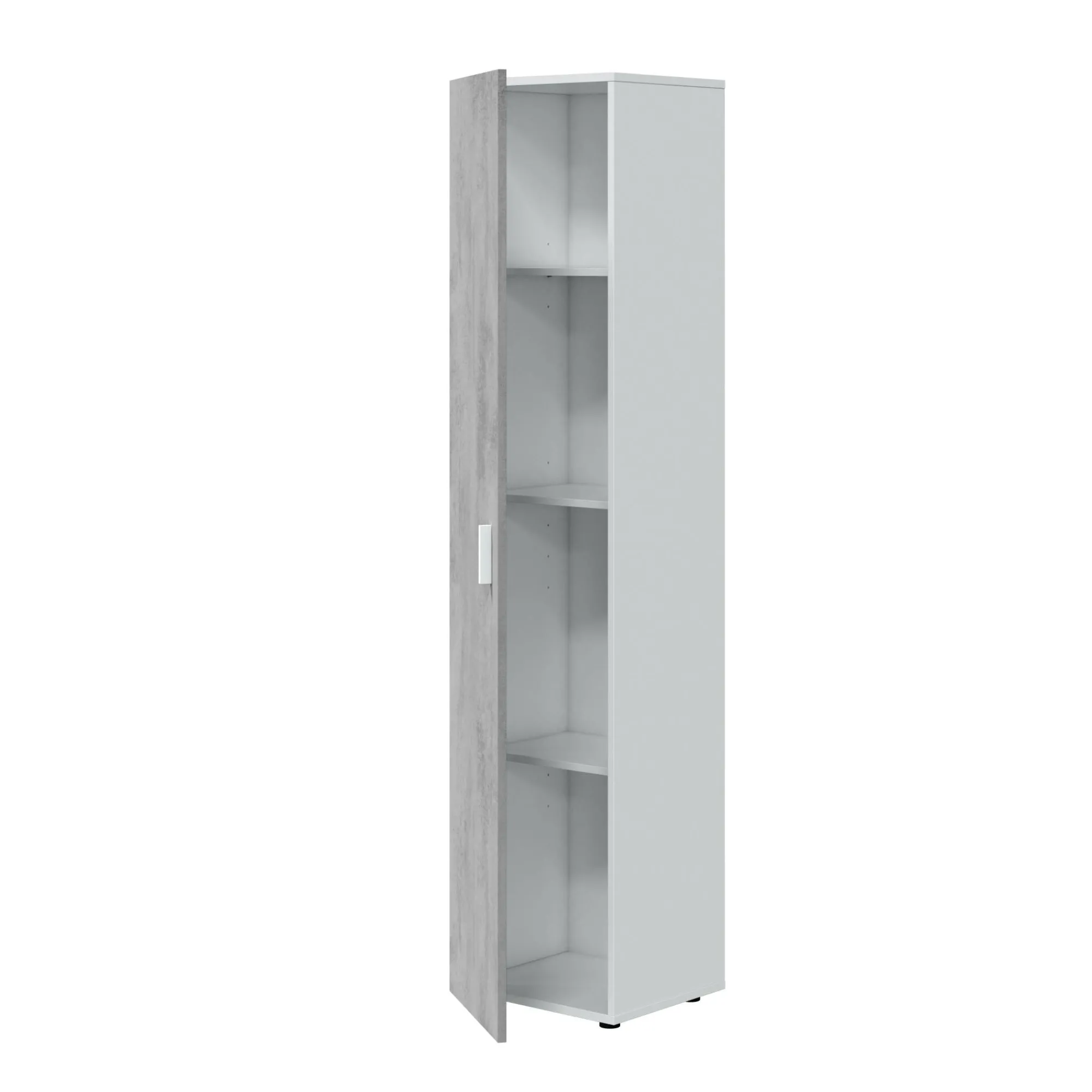 Armadio multiuso 1 anta Avlis, 41x37h182 cm, Cemento e Bianco<Dmora Outlet