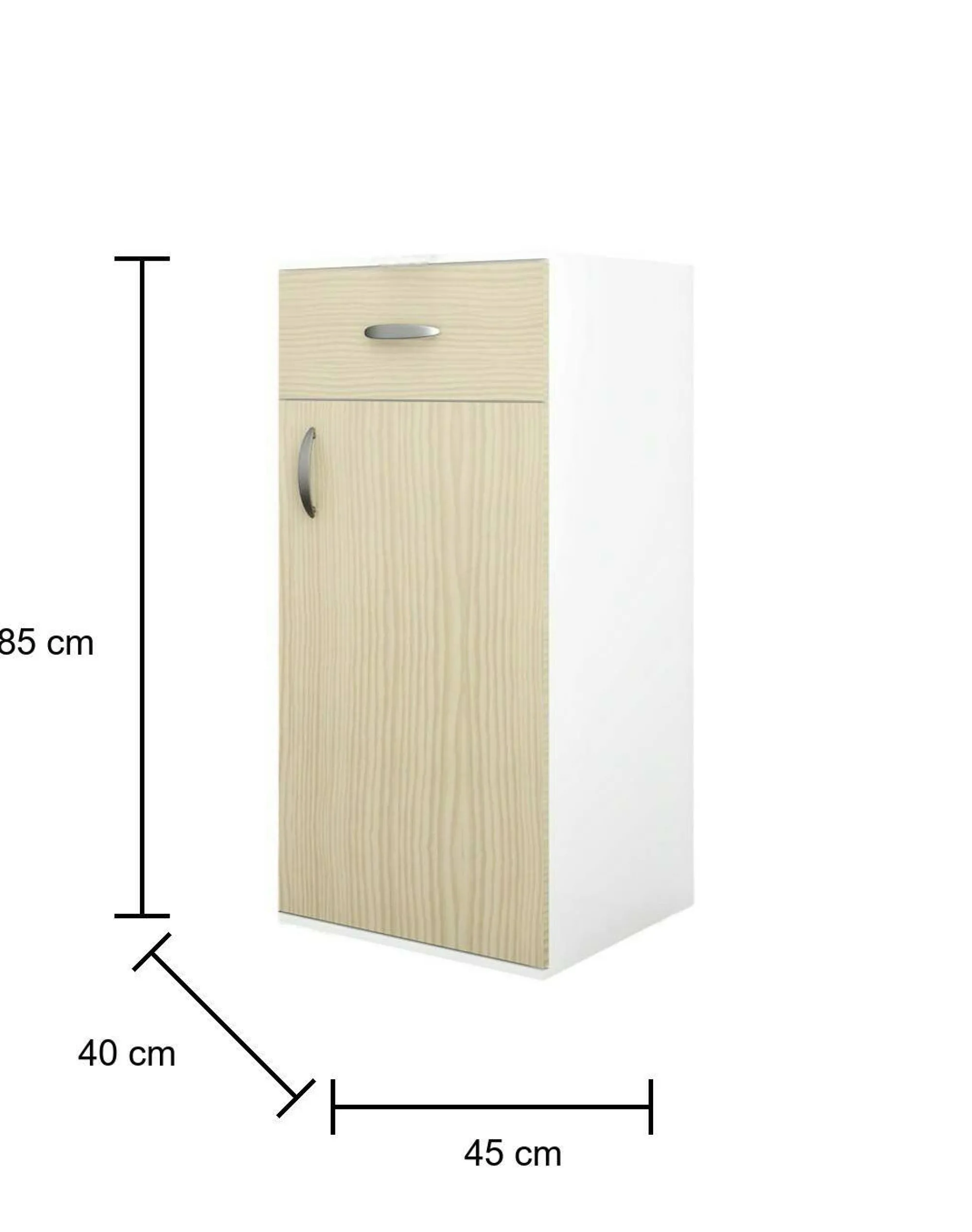 Armadio multiuso 1 anta Basiglio, 45x40h85 cm, Bianco e Rovere<Dmora Hot
