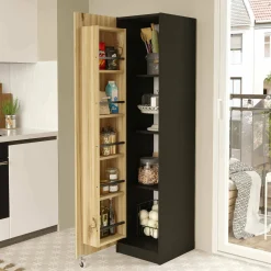 Armadio multiuso 1 anta Gaemi, 42x44 h176 cm, Bianco e Noce<Dmora Best Sale
