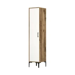 Armadio multiuso 1 anta Giusta, 40x201h48 cm, Noce e Bianco<Dmora Best