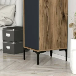 Armadio multiuso 1 anta Giusta, 40x201h48 cm, Noce e Antracite<Dmora Flash Sale