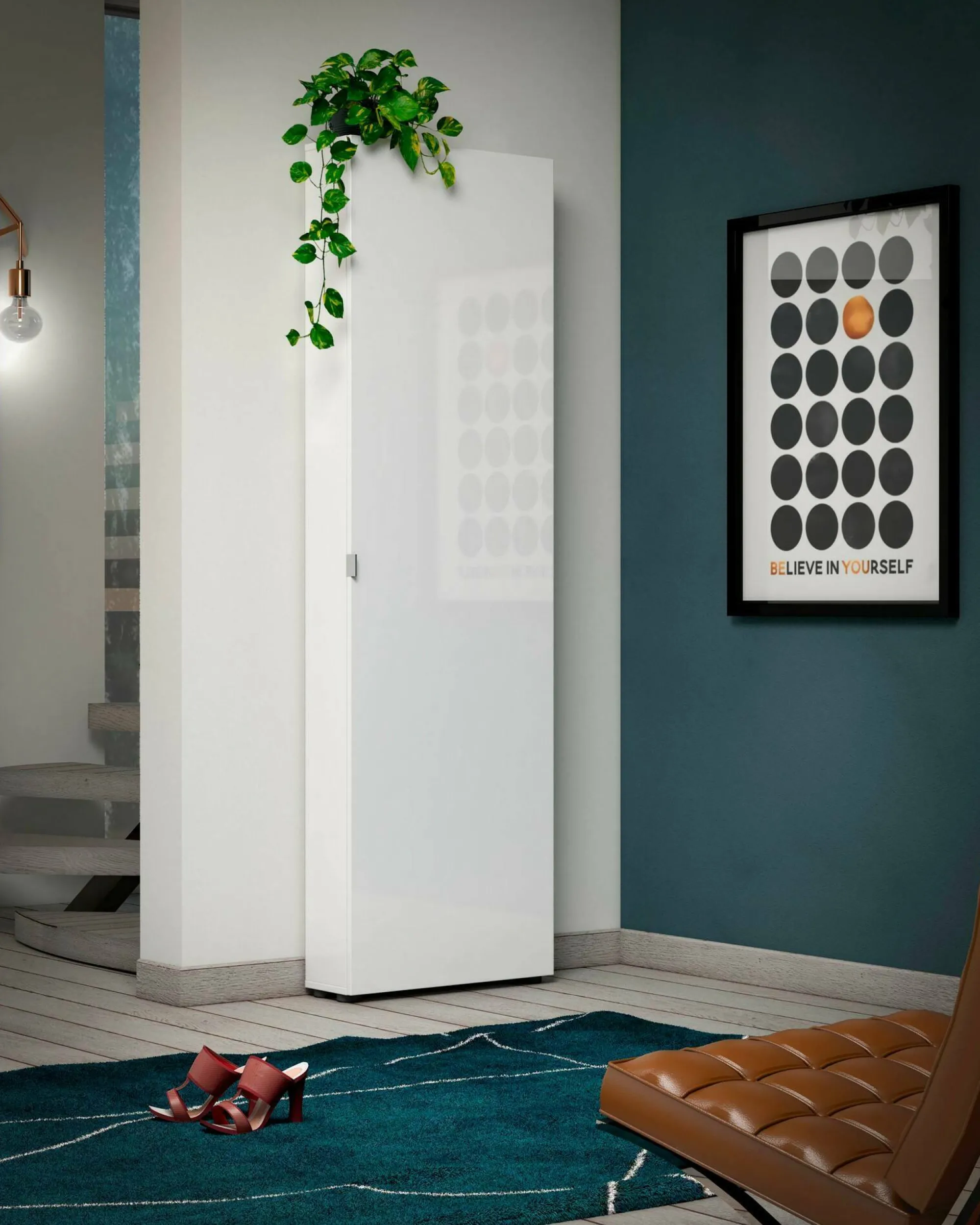 Armadio multiuso 1 anta Ippolita, 60x19h200 cm,<Dmora New