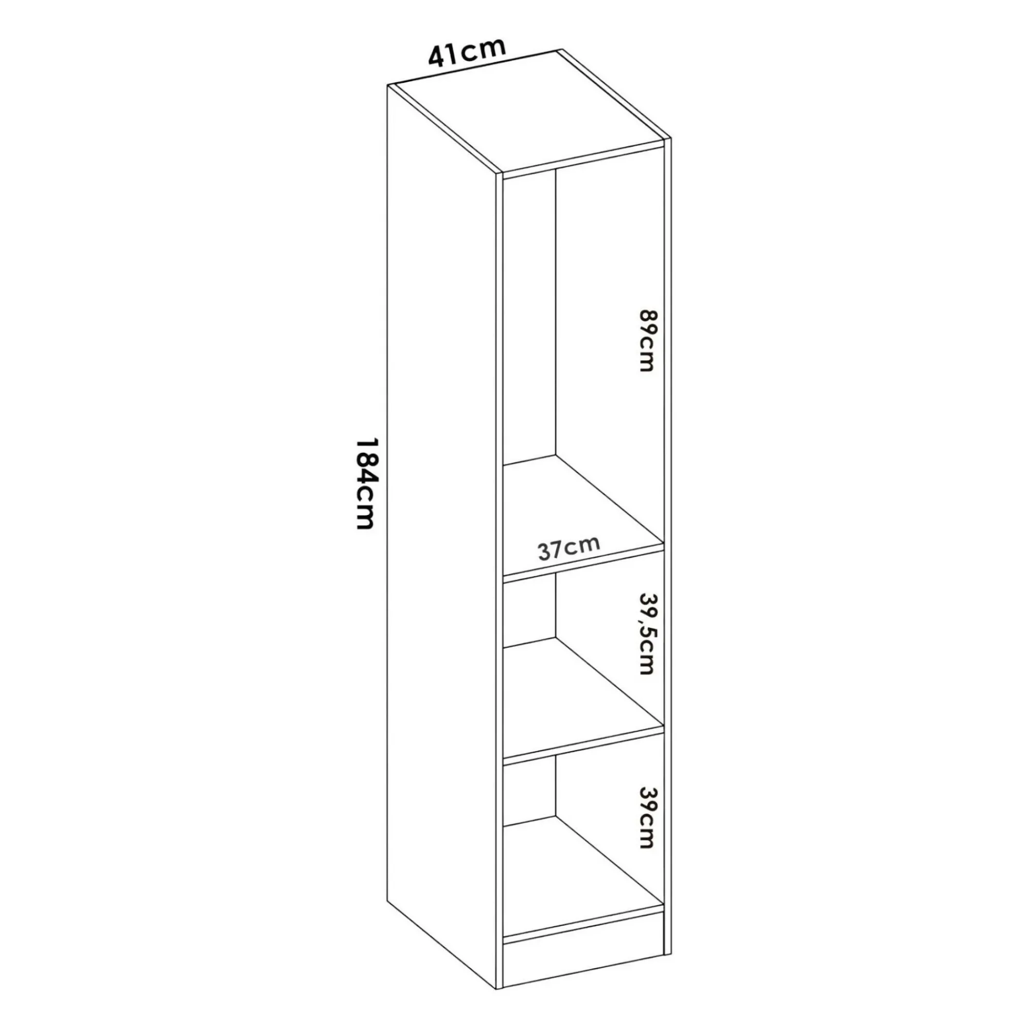 Armadio multiuso 1 anta Nxy, 41x52h184 cm,<Dmora Discount