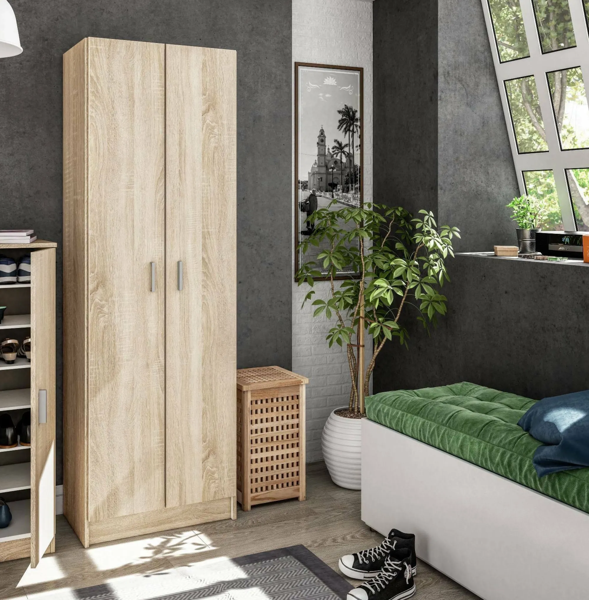 Armadio multiuso 2 ante Altiplano, 59x37h180 cm,<Dmora Discount