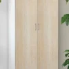 Armadio multiuso 2 ante Aliosha, 90x45h195 cm, Rovere e Bianco<Dmora Discount