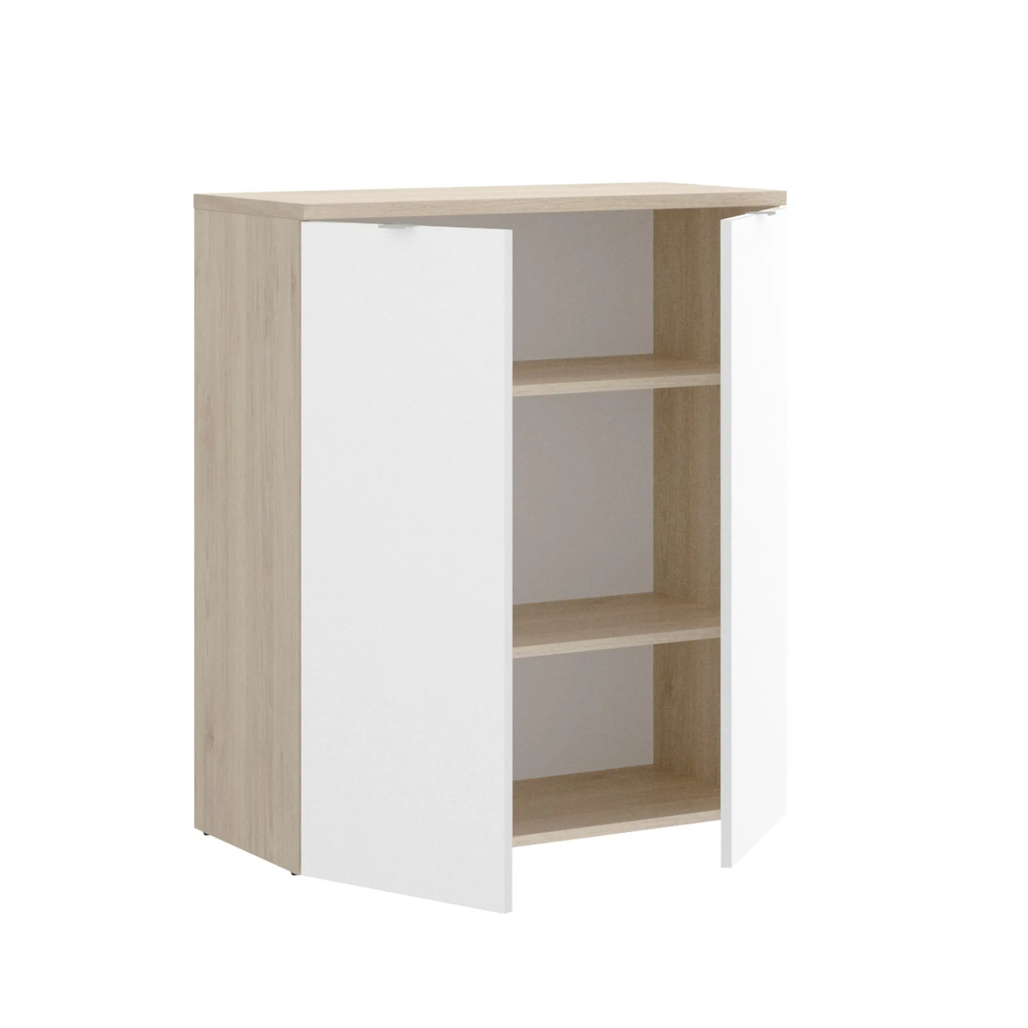 Armadio multiuso 2 ante Alicha, 79x40h96 cm, Bianco e Rovere<Dmora Sale