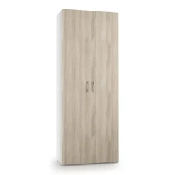 Armadio multiuso 2 ante Angy, 72x37h195 cm, Olmo e Bianco<Dmora Shop