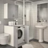 Armadio multiuso 2 ante Atzara, 76x70h90 cm, Bianco e Grigio<Dmora New