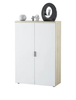 Armadio multiuso 2 ante Dionisio, 80x33h119 cm, Rovere e Bianco<Dmora Sale