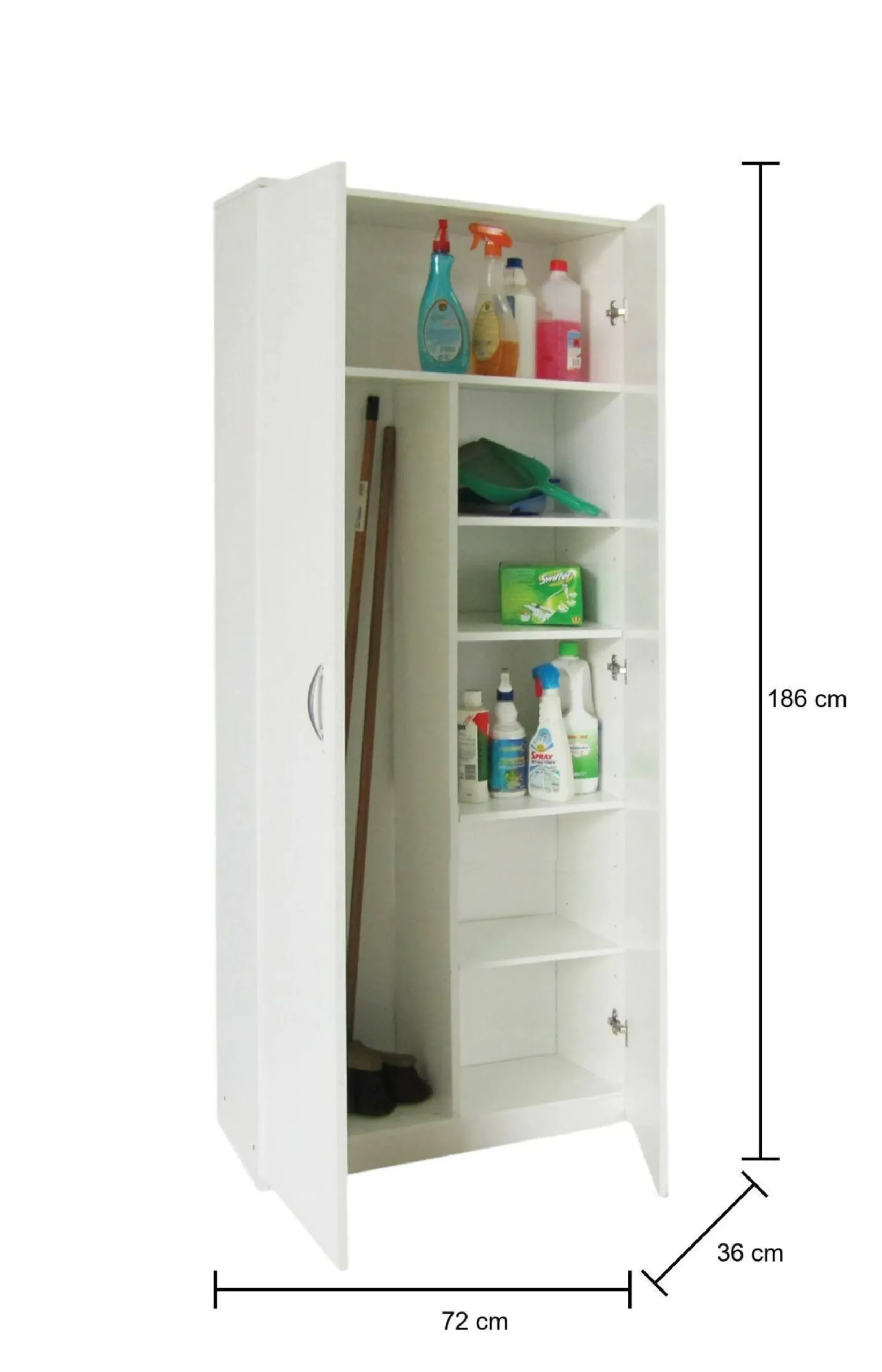 Armadio multiuso 2 ante Dragg, 72x36h186 cm,<Dmora Hot