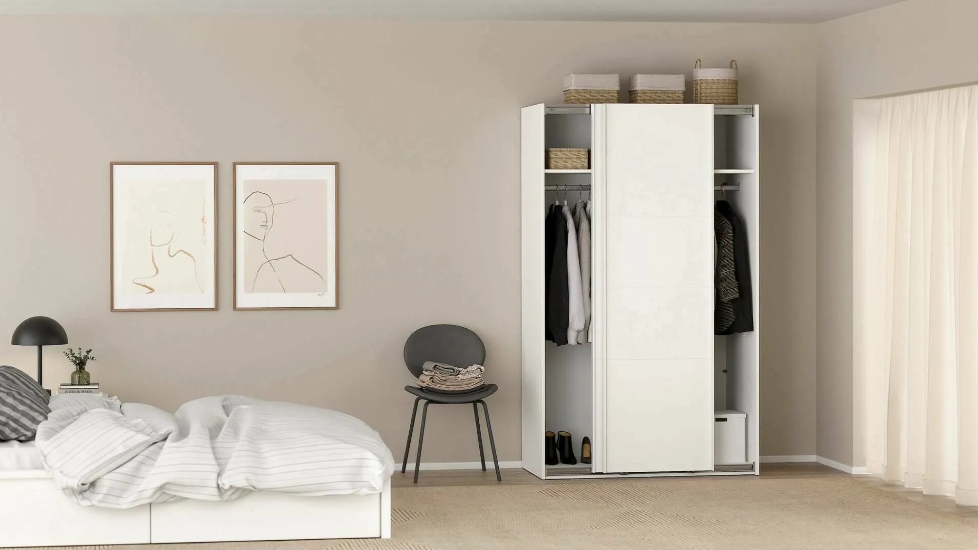 Armadio multiuso 2 ante Elen, 65x119 h200 cm,<Dmora Outlet
