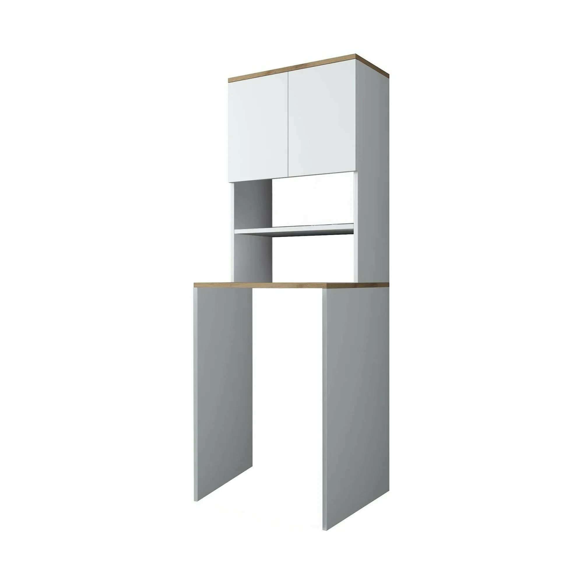 Armadio multiuso 2 ante Fiamma, 65x60h184 cm, Bianco e Noce<Dmora Cheap