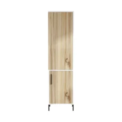 Armadio multiuso 2 ante Ramil, 45x36 h174 cm, Noce e Bianco<Dmora Store