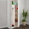 Armadio multiuso 2 ante Shiro, 72x36h186 cm, Bianco e Rovere<Dmora Clearance