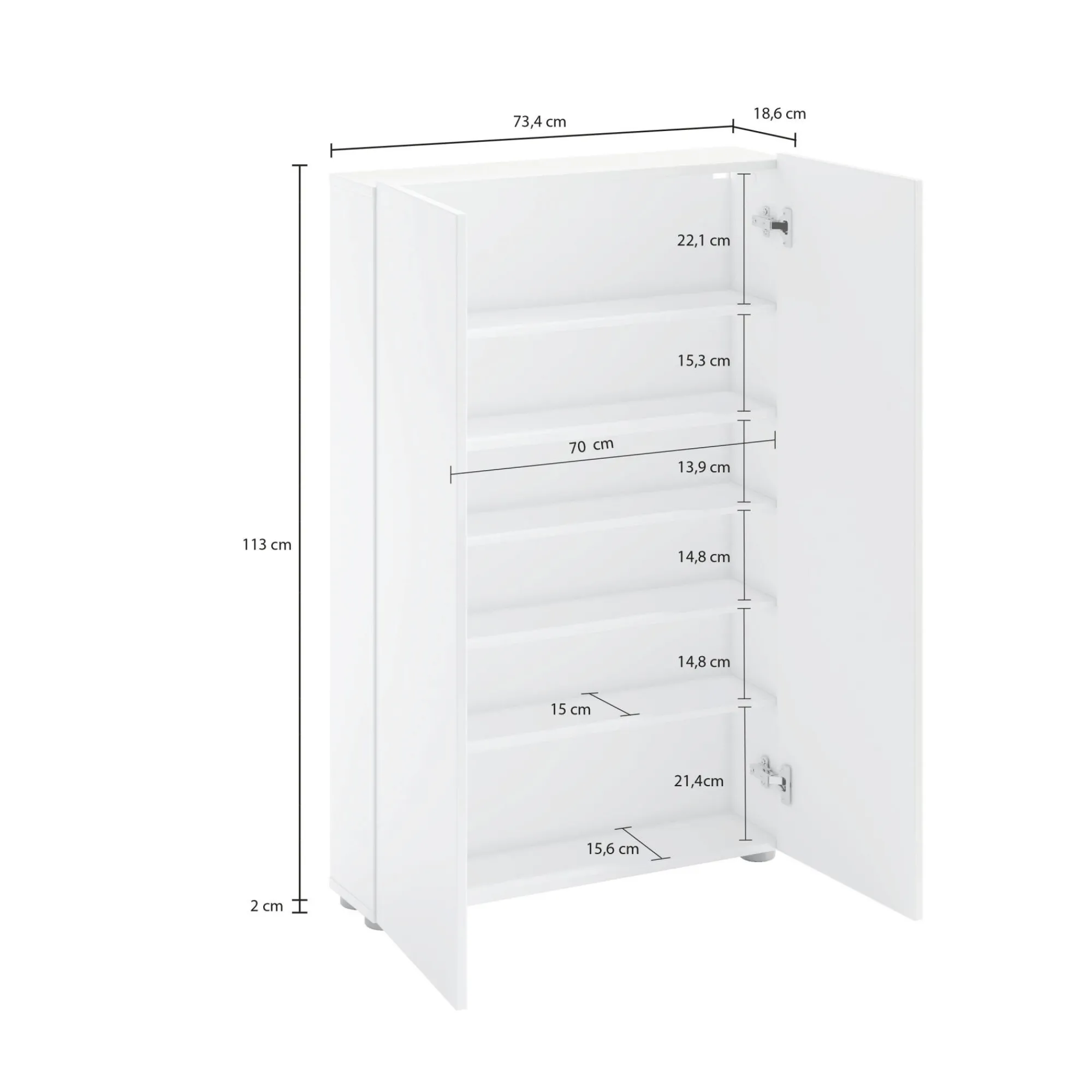 Armadio multiuso 2 ante Unicorno, 70x19h115 cm,<Dmora Cheap