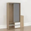 Armadio multiuso grande Amaranto, 40x128 h198 cm, Rovere e Bianco<Dmora Store