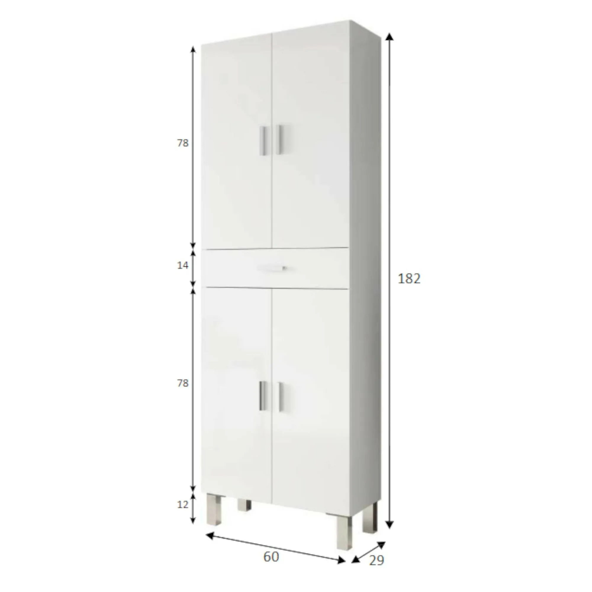 Armadio multiuso grande Amiga, 60x29h182 cm,<Dmora Shop